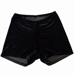 Women’s Black Velour High Waisted Short Shorts Cheeky Size XS